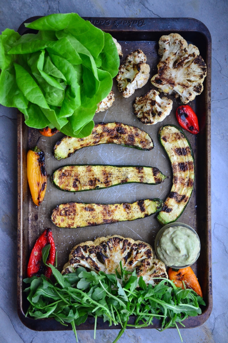 A bunch of roasted veggies on a baking sheet