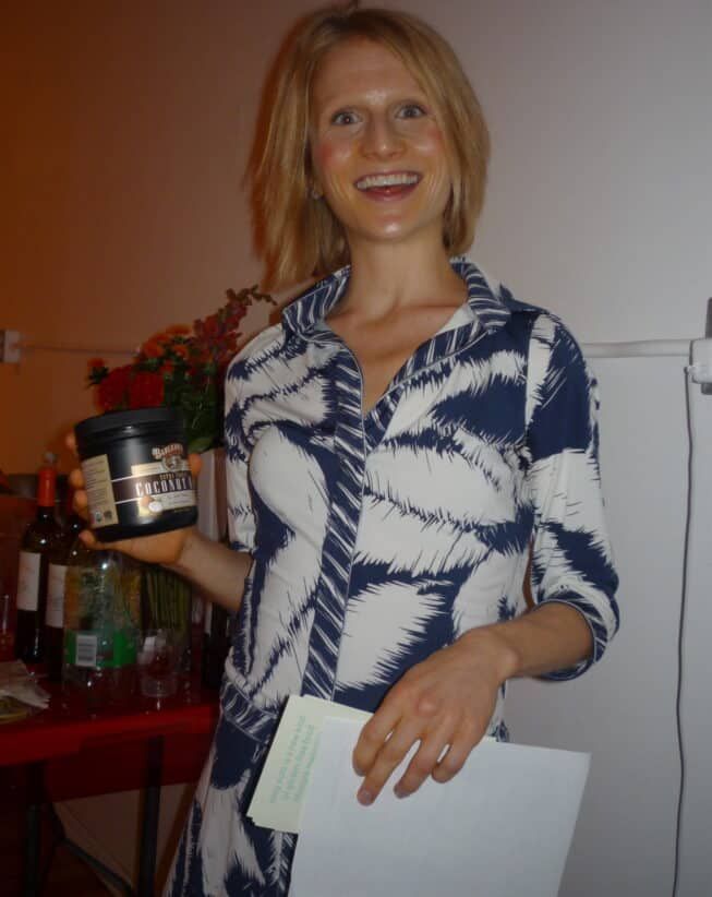 Amie Valpone in NYC at an event presenting.