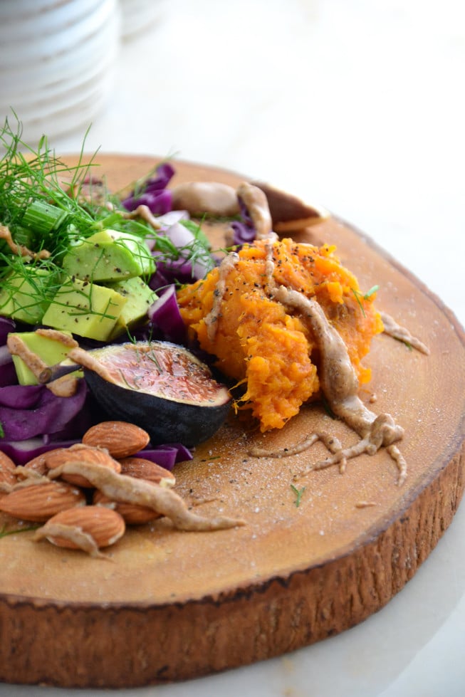 Sweet potato roasted to perfection is delicious on this easy tapas platter for anytime of the year.