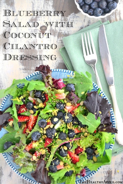 Blueberry Salad with Coconut Cilantro Dressing