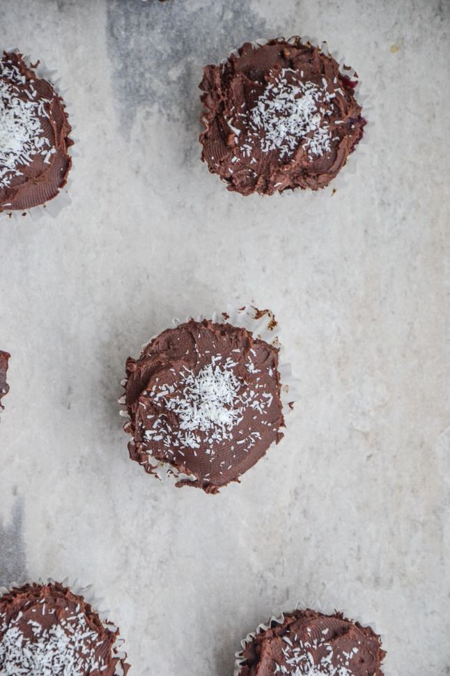 gluten-free, dairy-free chocolate cupcake.