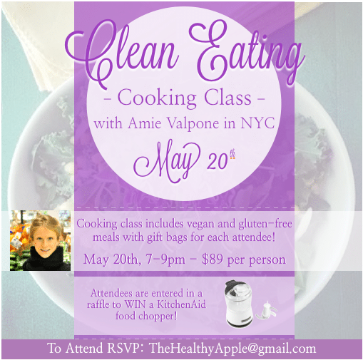 May 20th Amie Valpone NYC Vegan Gluten-Free Cooking Class Dinner Party